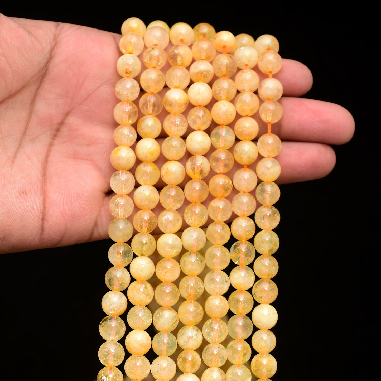 Kamal Gems | Citrine (Crystal dyed) Gemstone Bead Strand, 15"