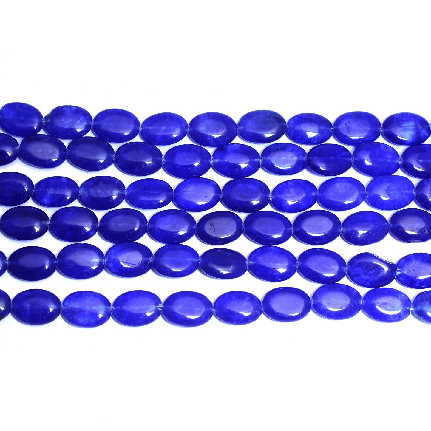 Kamal Gems | Indigo Oval-Shaped Onyx Beads, 15"