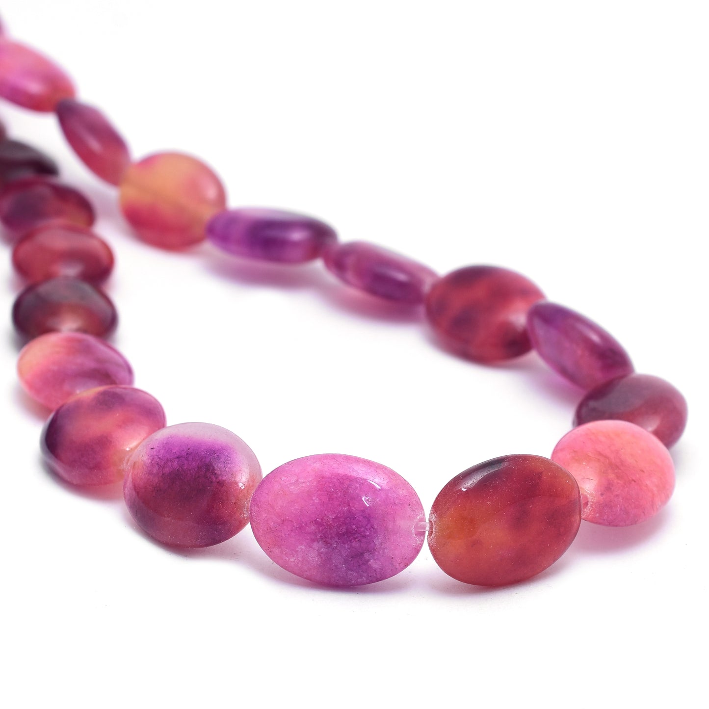 Kamal Gems | Multi-Purple Oval-Shaped Beads, 15"