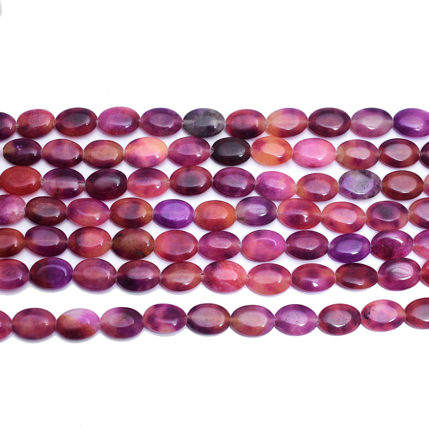 Kamal Gems | Multi-Purple Oval-Shaped Beads, 15"