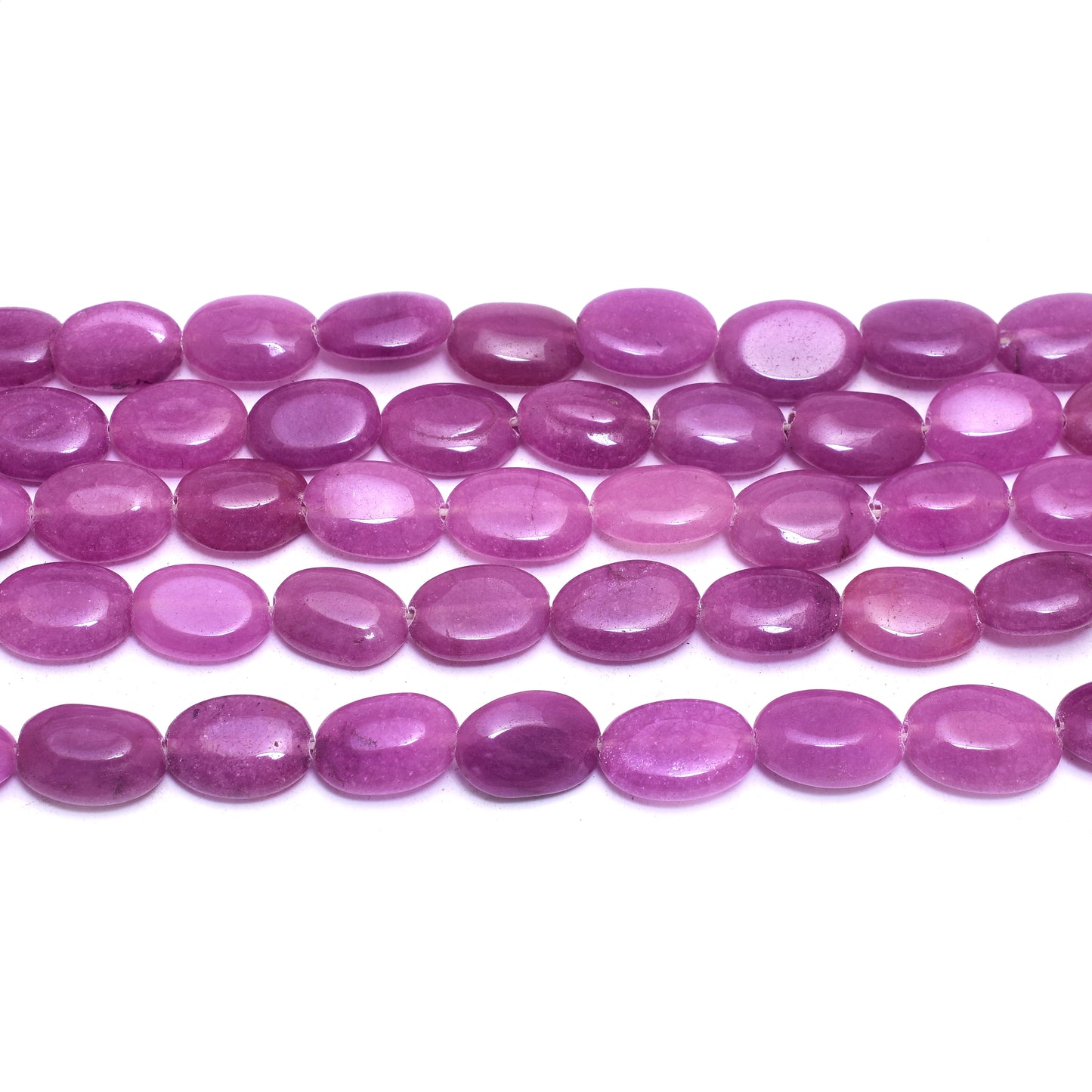 Kamal Gems | Purple Oval-Shaped Onyx Beads, 15"