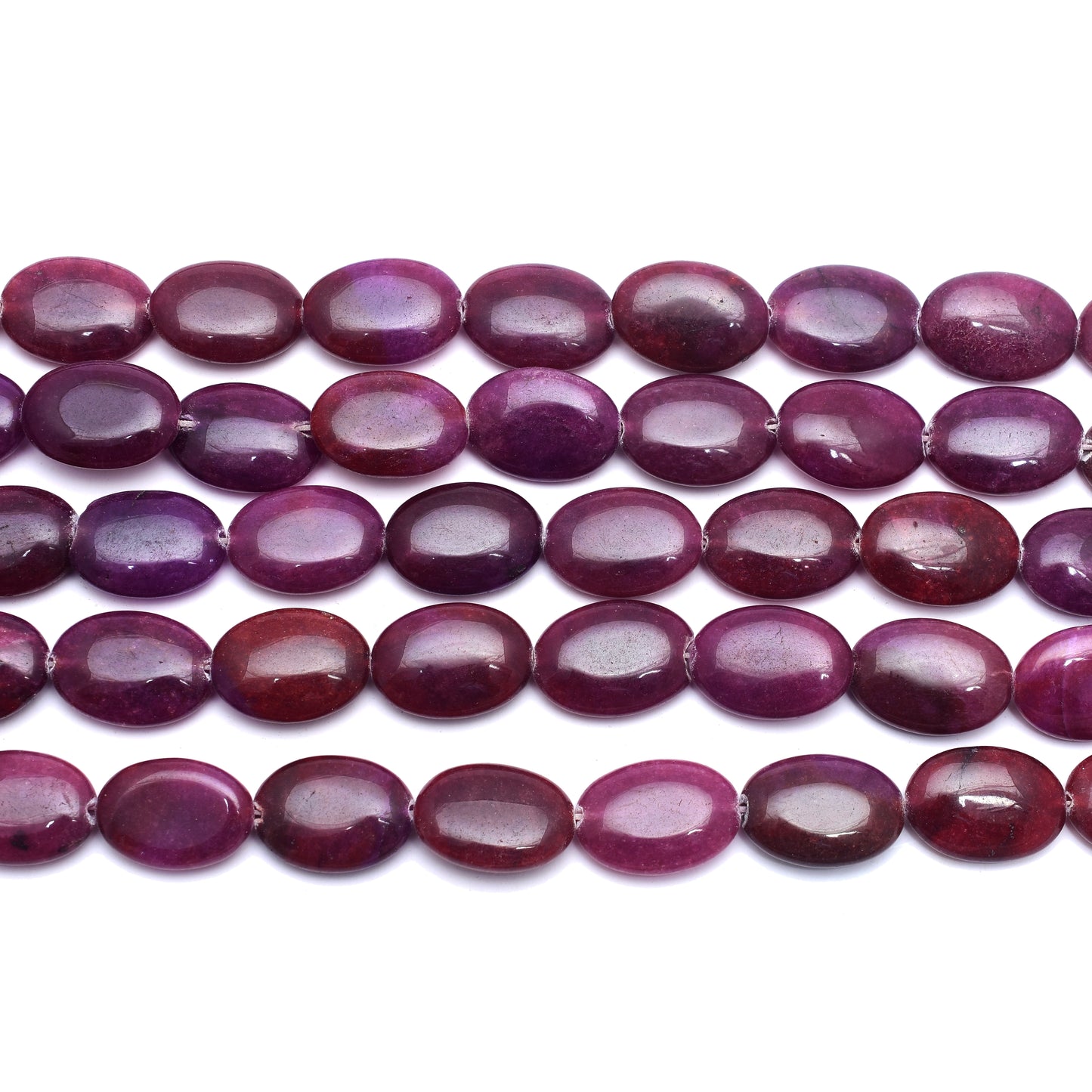 Kamal Gems | Multi-Purple Oval-Shaped Beads, 15"