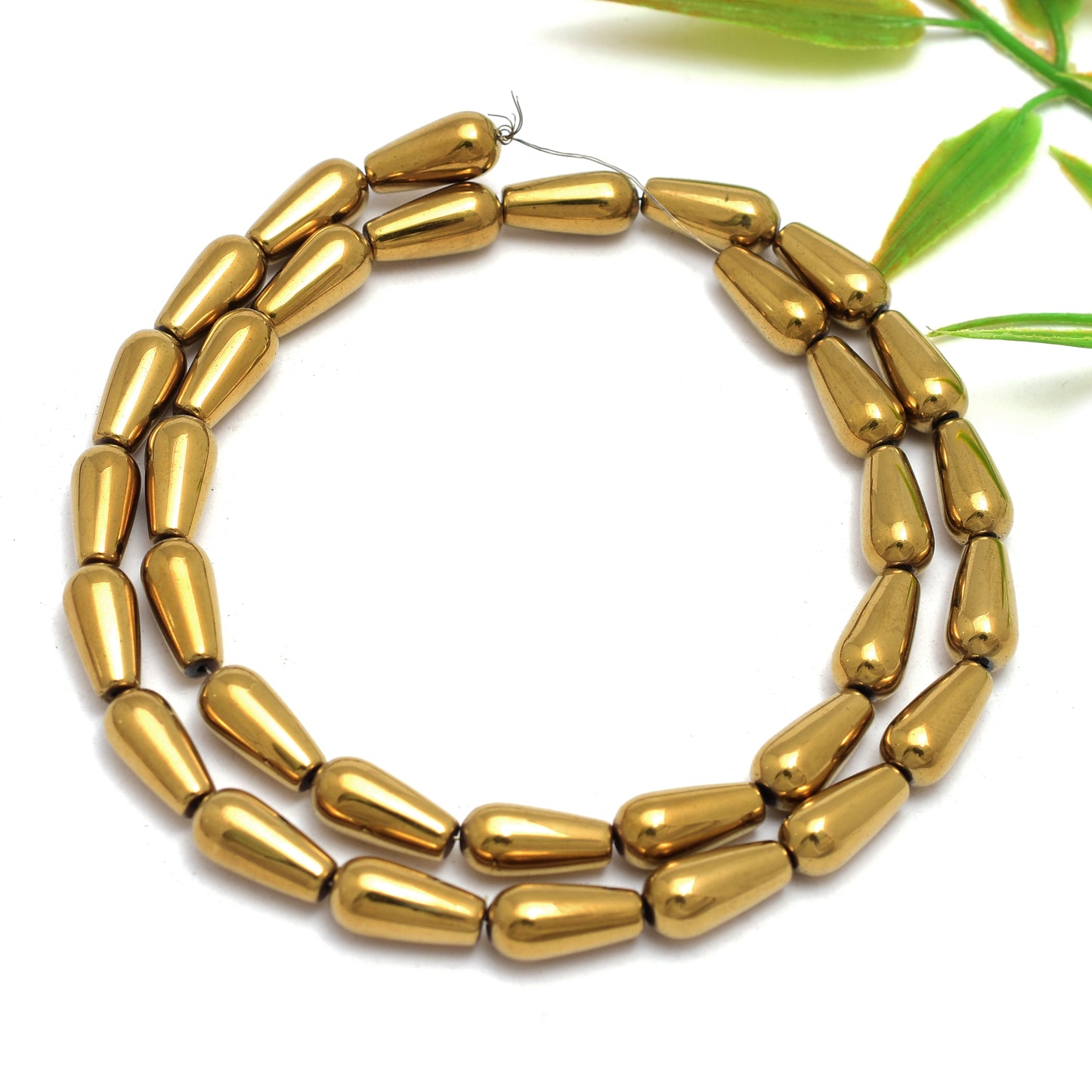 Kamal Gems | Drop-Shaped Hematite Beads Strand