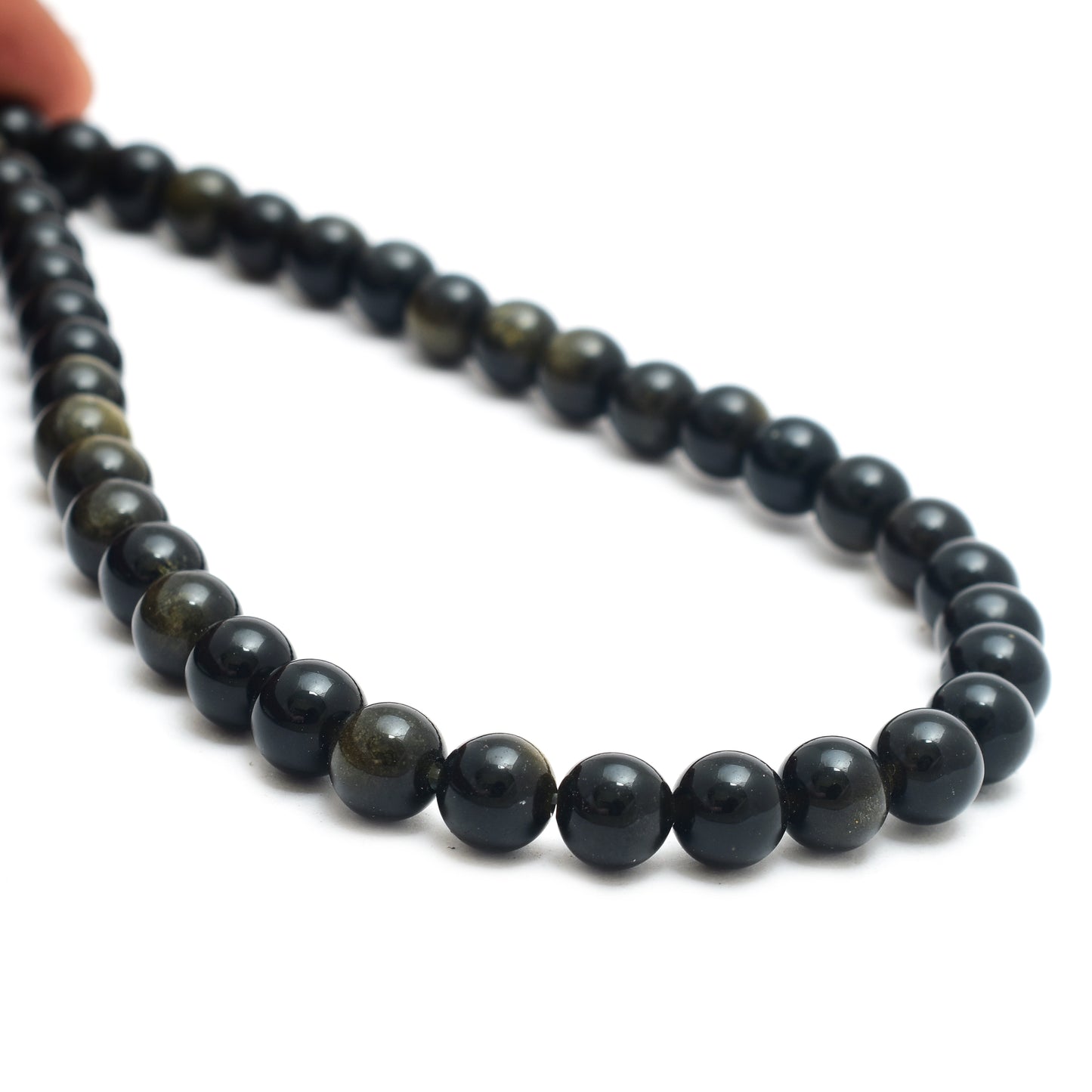 Kamal Gems | Golden Obsidian Gemstone Beads Strand, 15"