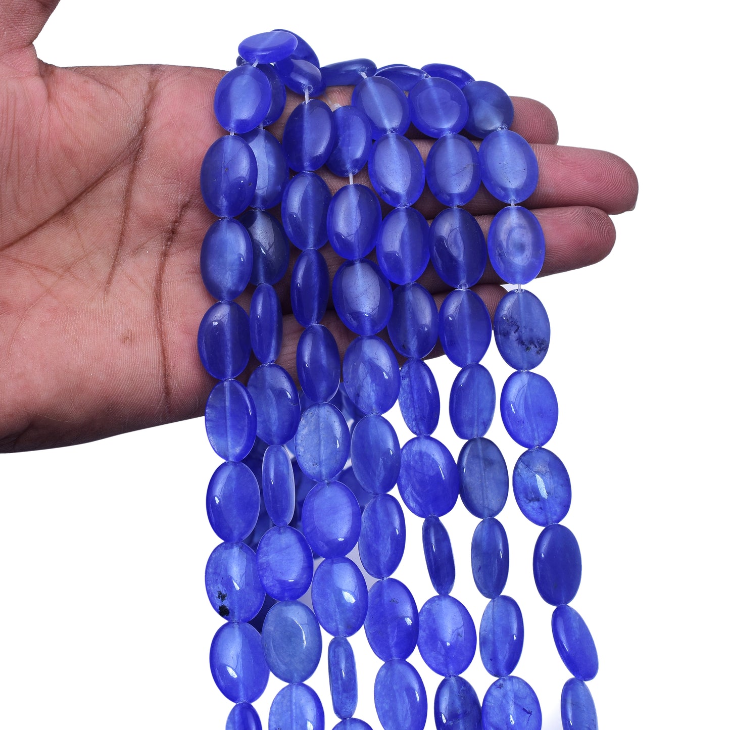 Kamal Gems | Indigo Oval-Shaped Onyx Beads