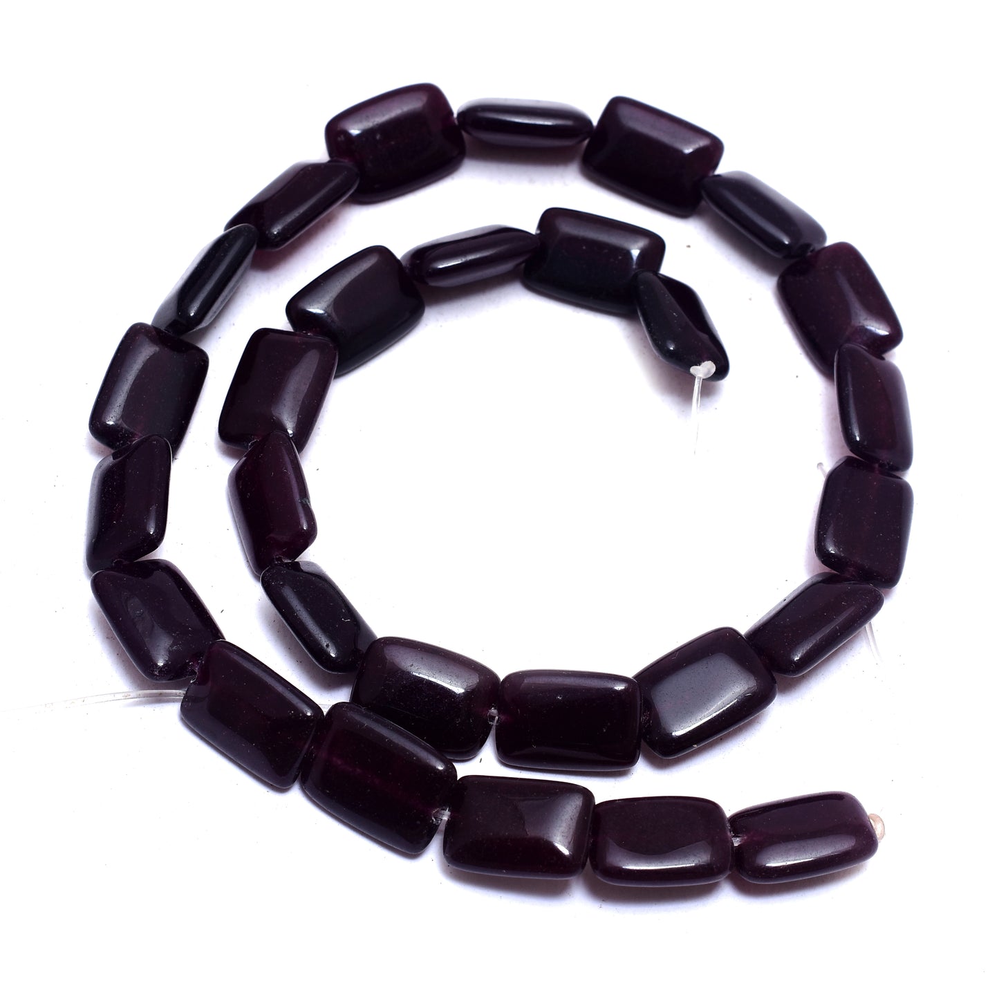 Kamal Gems | Maroon Rectangular-Shaped Onyx Beads, 15"
