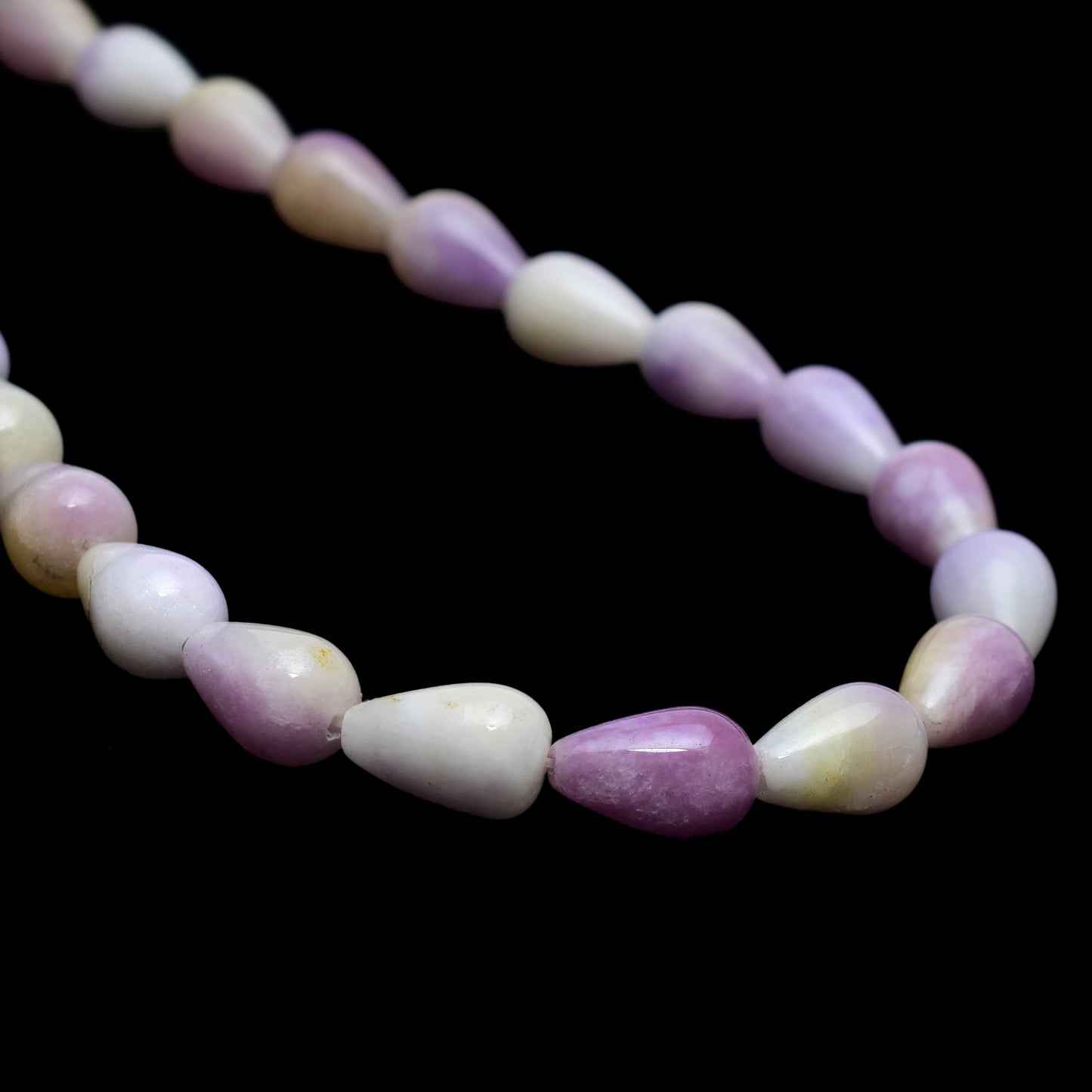 Kamal Gems | Purple Drop-Shaped Onyx Beads, 15"