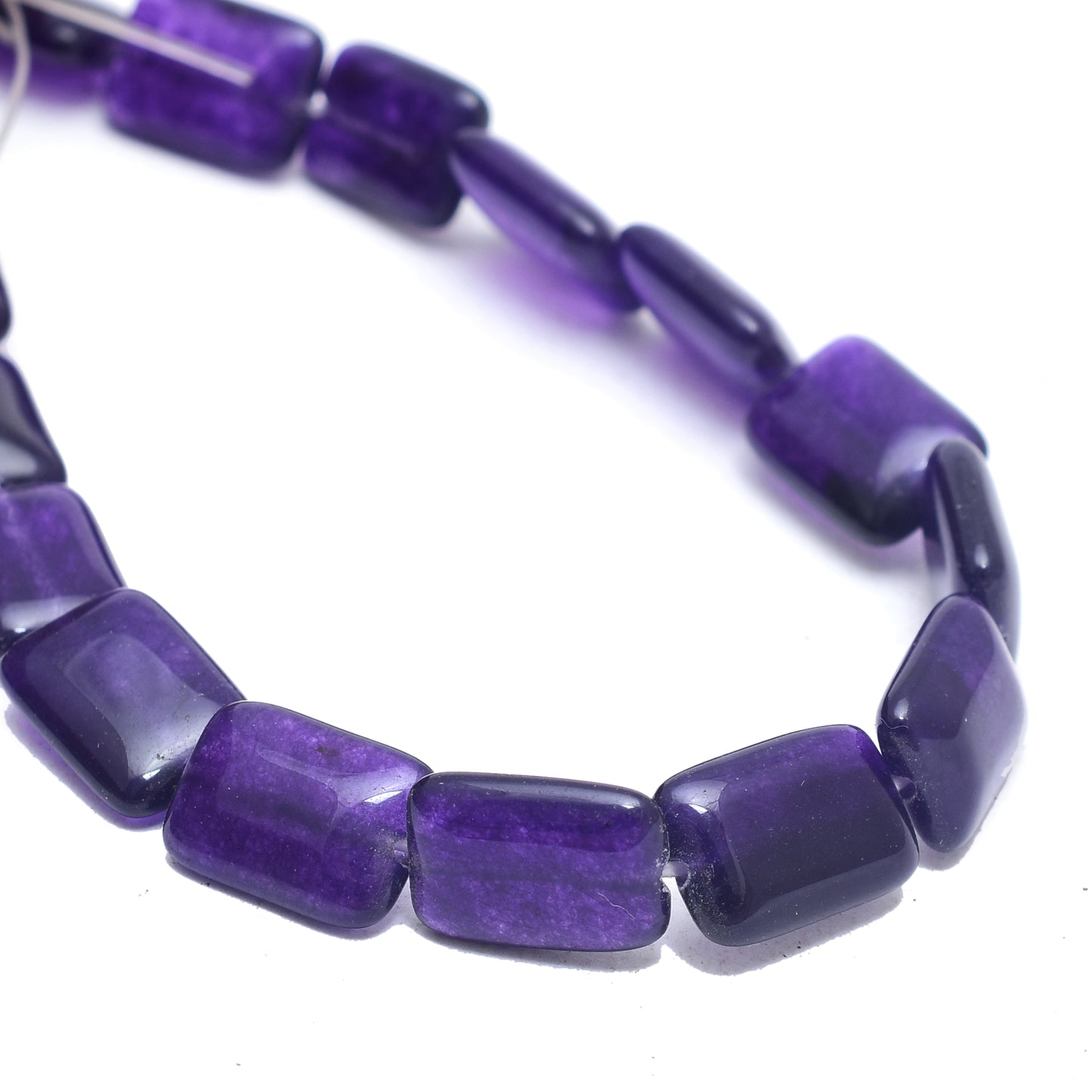 Kamal Gems | Purple Rectangular-Shaped Onyx Beads, 15"