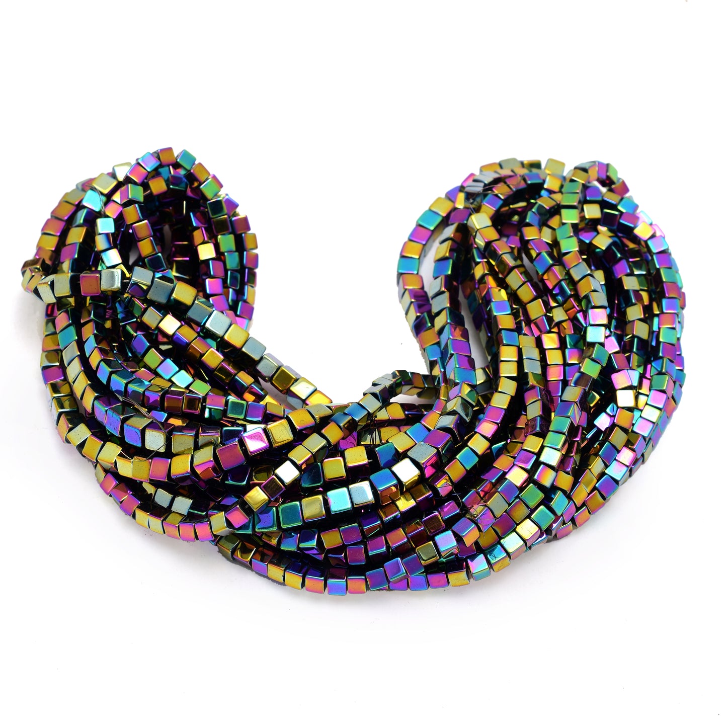 Kamal Gems | Multicolored Cube-Shaped Beads Strand