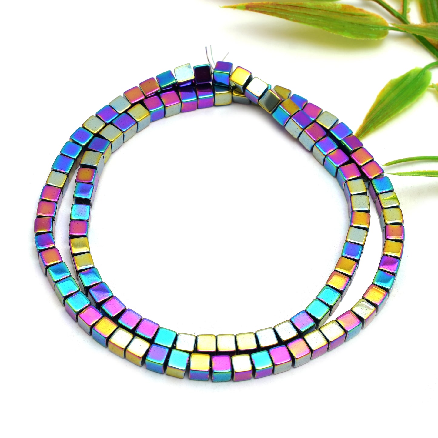 Kamal Gems | Multicolored Cube-Shaped Beads Strand