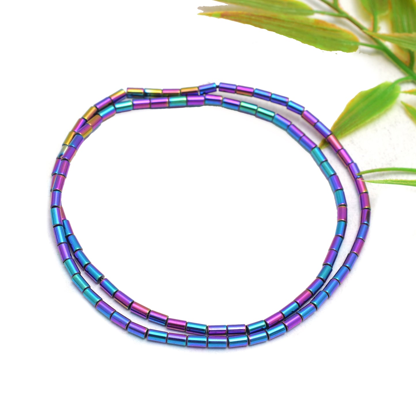 Kamal Gems | Multicolored Pipe-Shaped Hematite Beads Strand