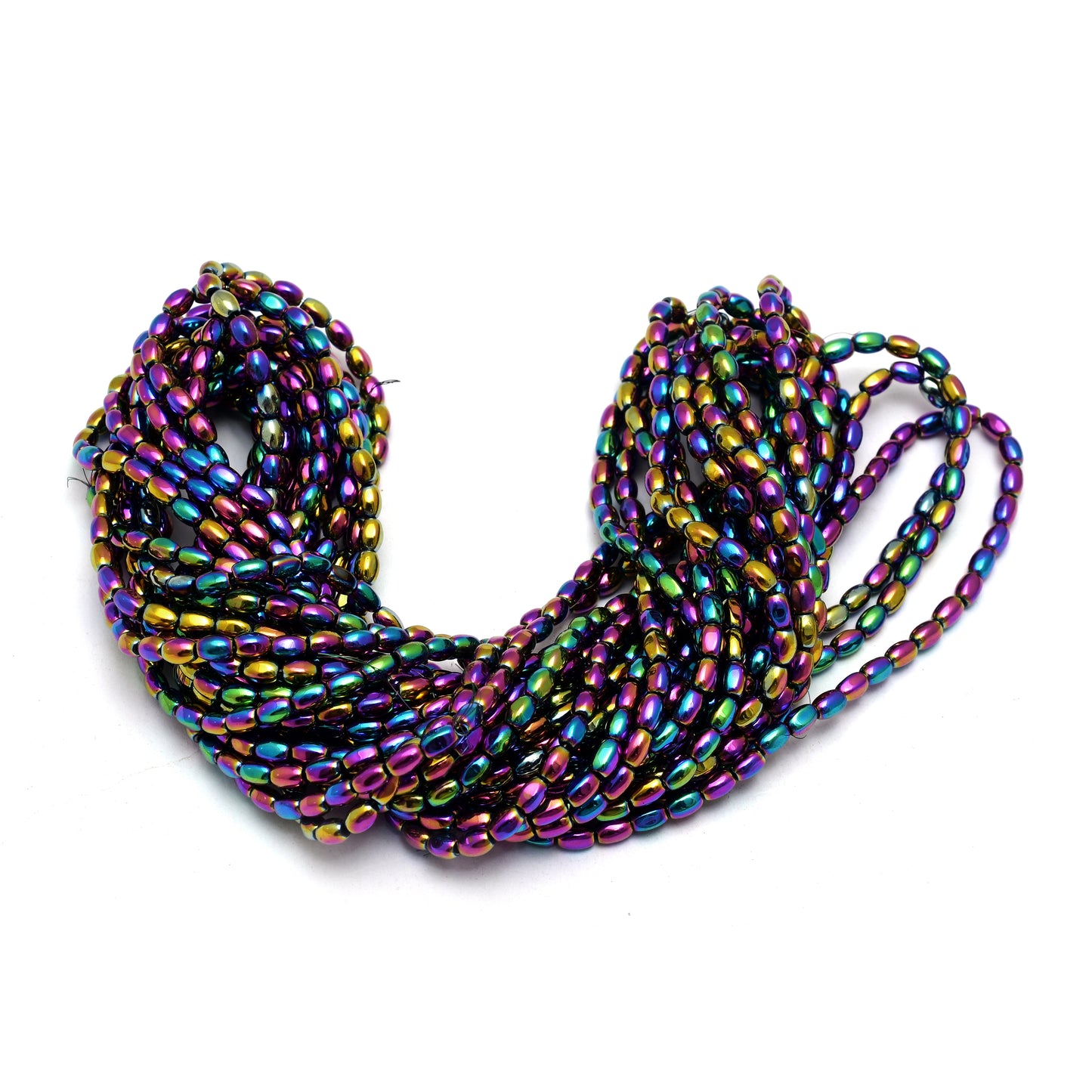 Kamal Gems | Capsule-Shaped Hematite Beads Strand