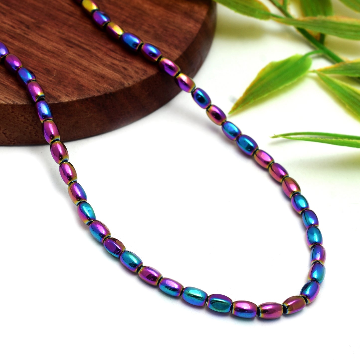Kamal Gems | Capsule-Shaped Hematite Beads Strand