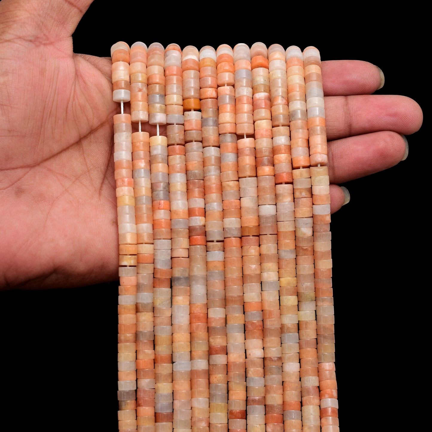 Kamal Gems | Red Aventurine Tyree-Shaped Beads Strand, 15"