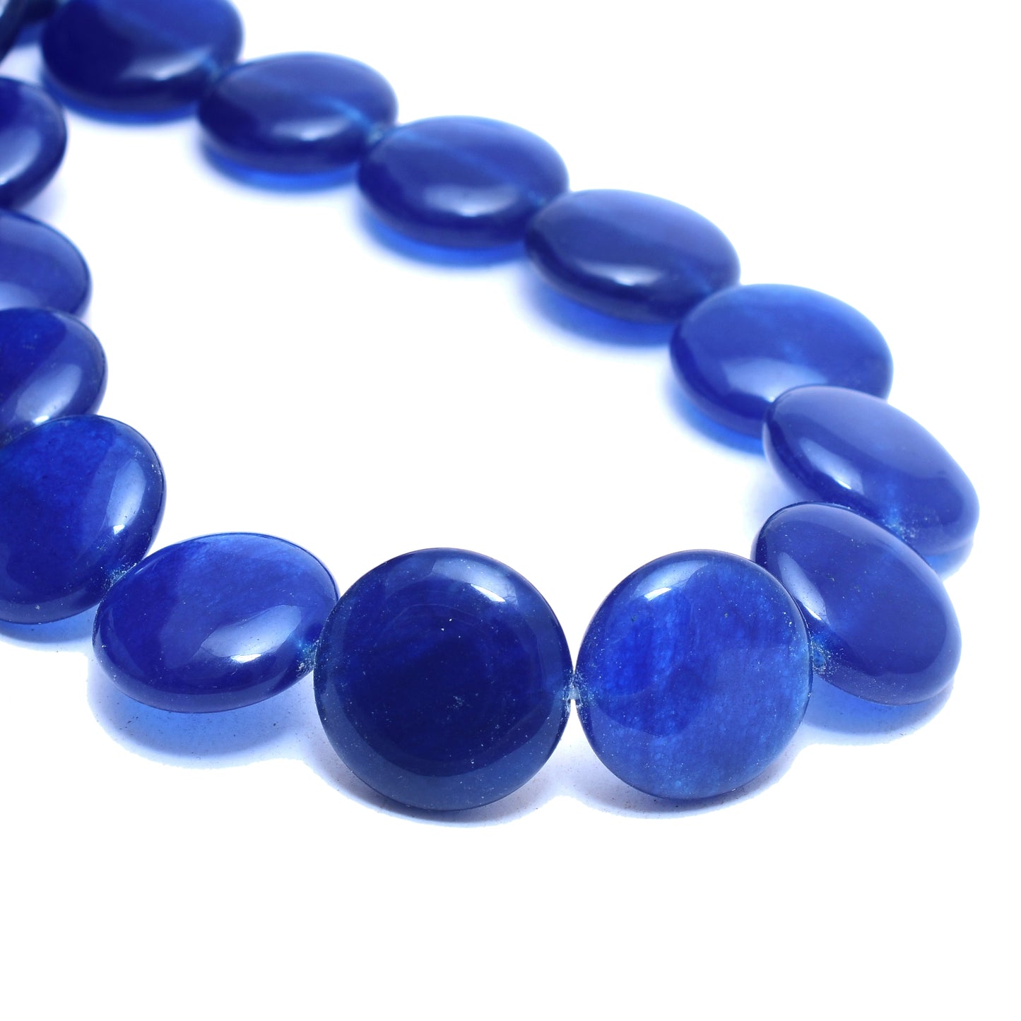 Kamal Gems | Indigo Coin-Shaped Onyx Beads, 15"