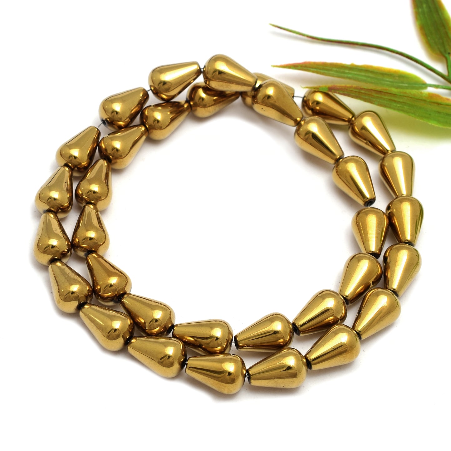 Kamal Gems | Small Drop-Shaped Hematite Beads Strand