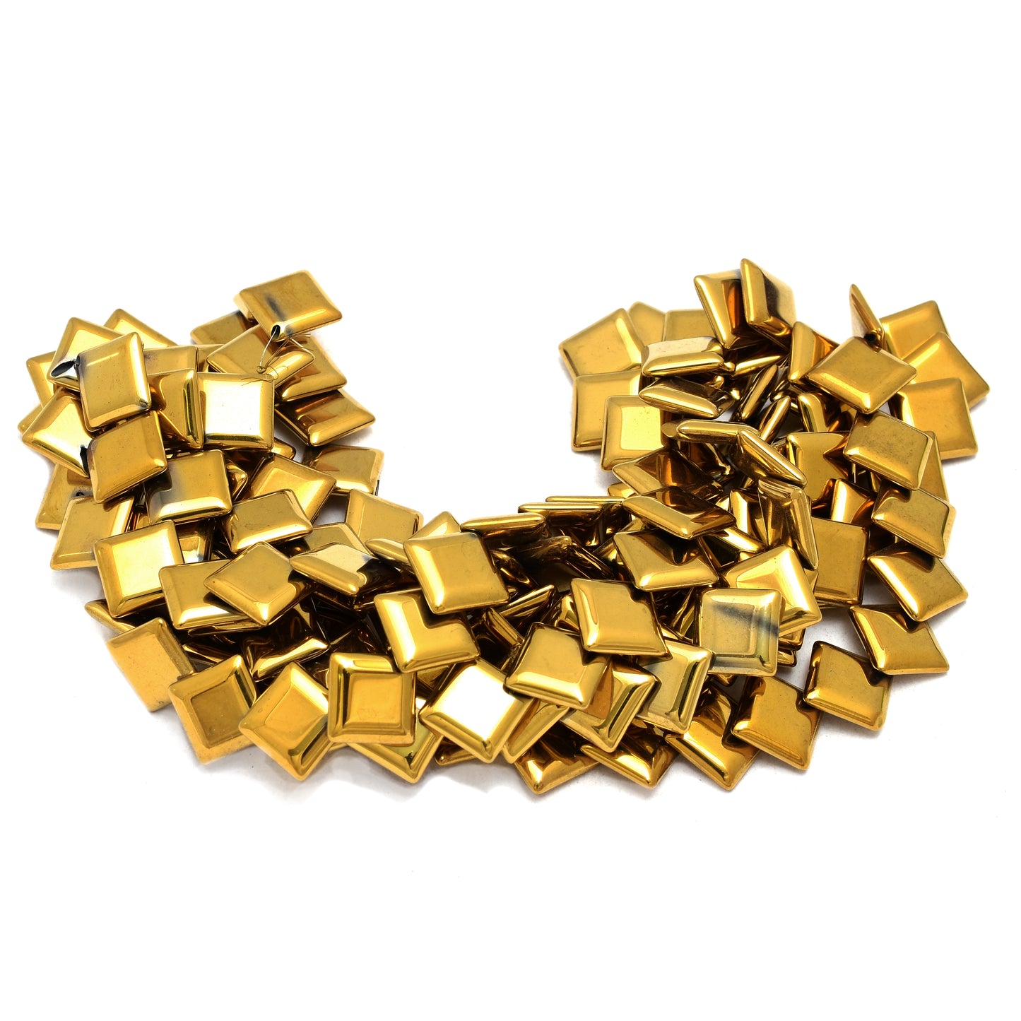 Kamal Gems| Square-Shaped Hematite Beads Strand