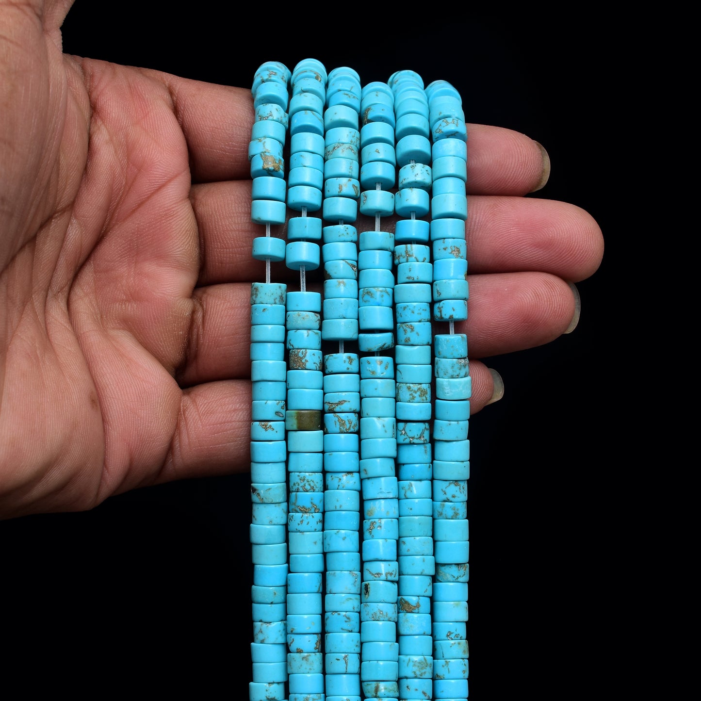 Kamal Gems | Turquoise Tyree-Shaped Gemstone Beads Strand, 15"
