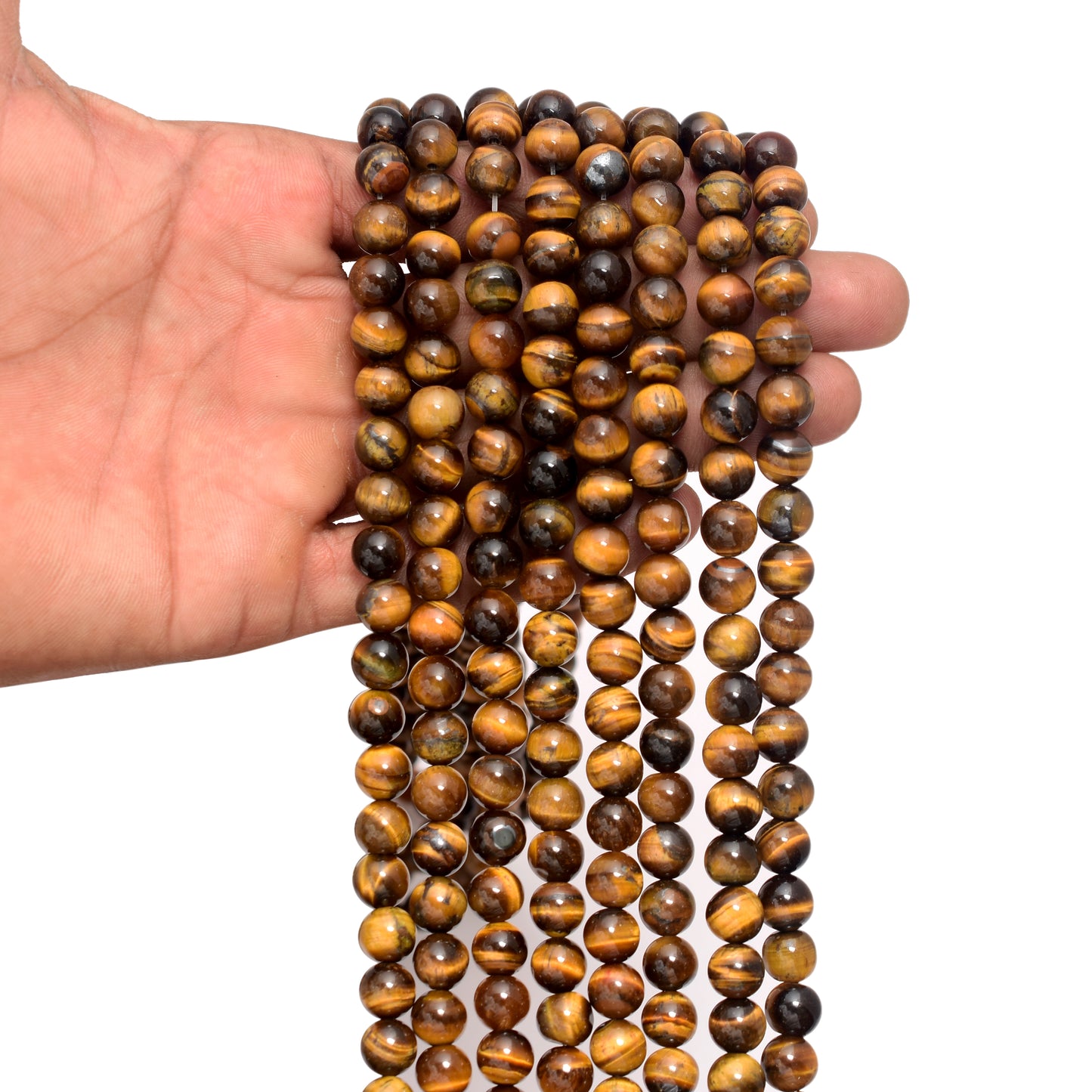 Kamal Gems | Tiger Eye Gemstone Bead Strand, 15"