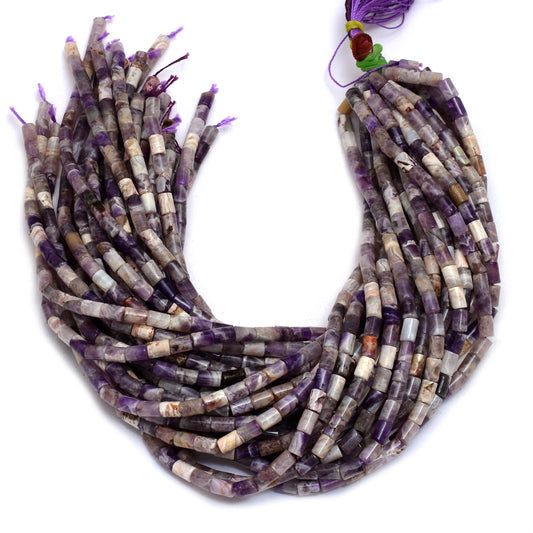 Kamal Gems | Amethyst Tube-Shaped Gemstone Beads, 15"
