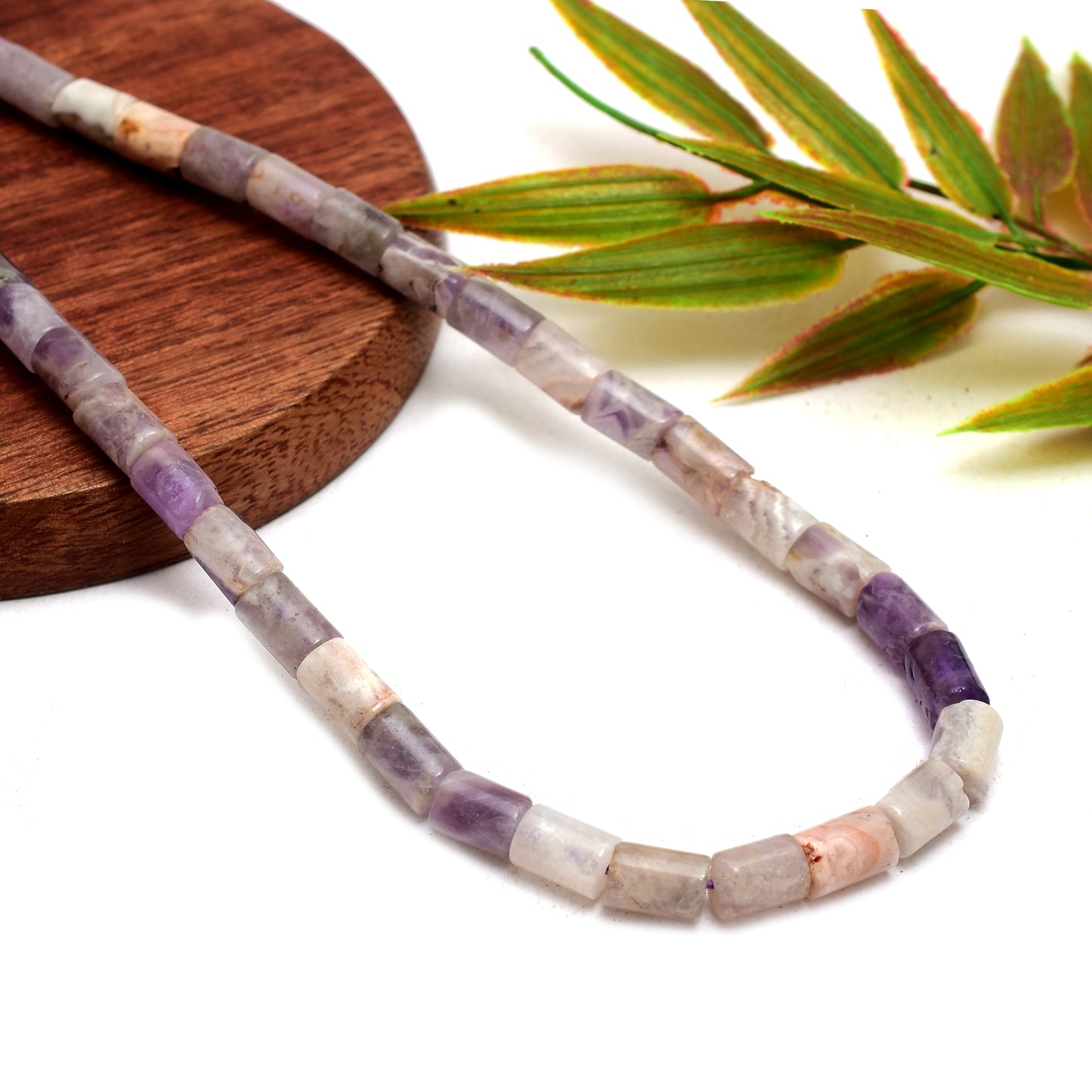 Kamal Gems | Amethyst Tube-Shaped Gemstone Beads, 15"