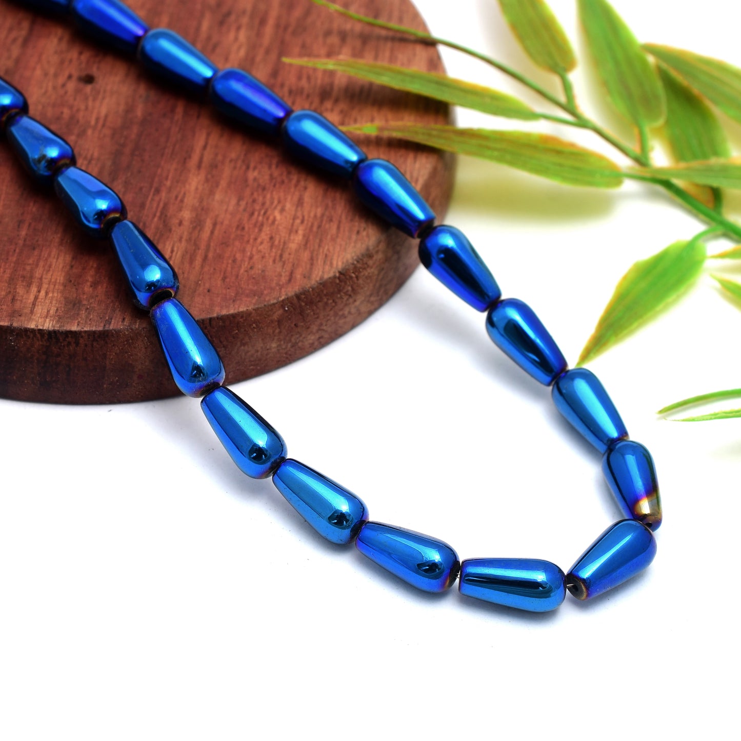 Kamal Gems | Drop-Shaped Hematite Beads Strand