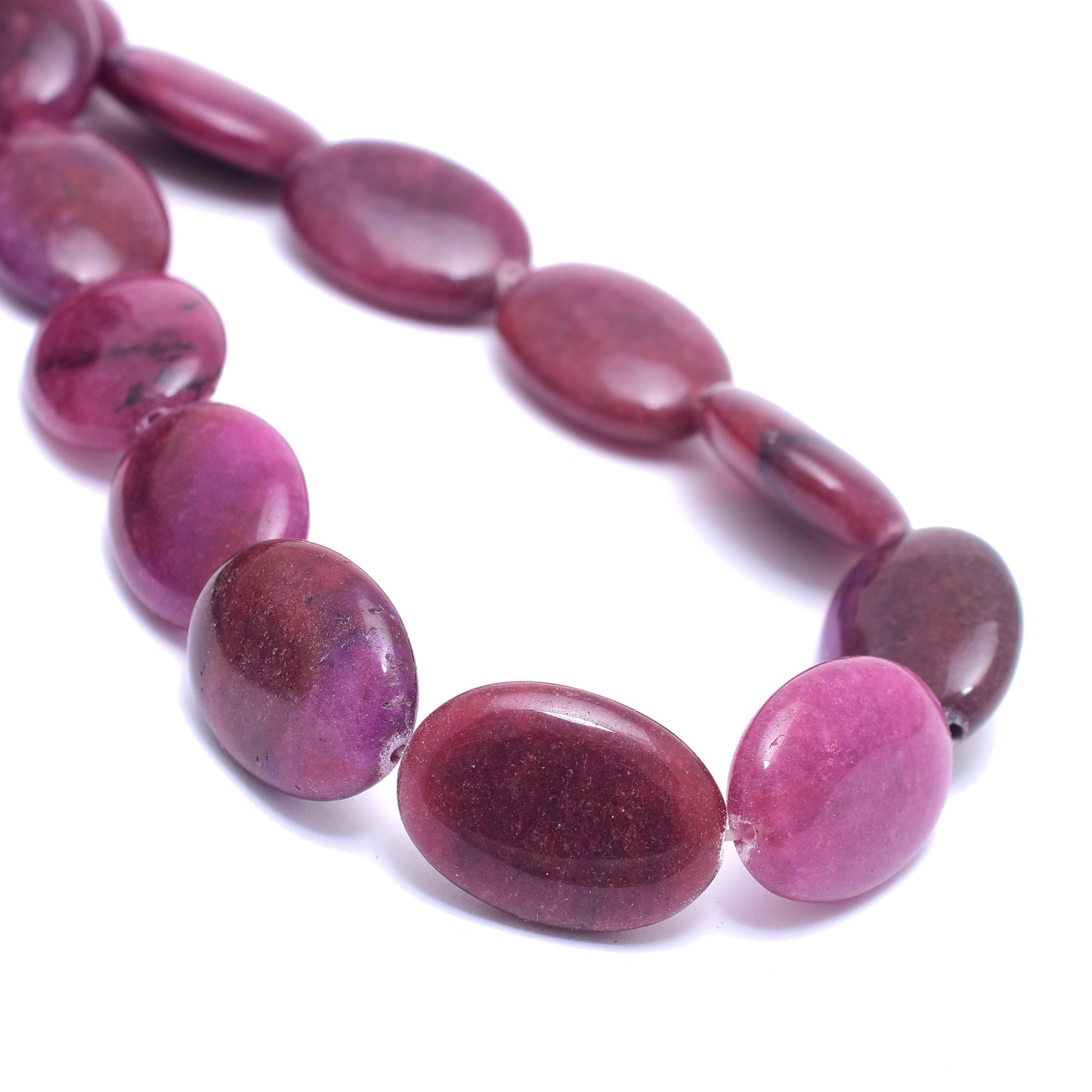 Kamal Gems | Multi-Purple Oval-Shaped Beads, 15"