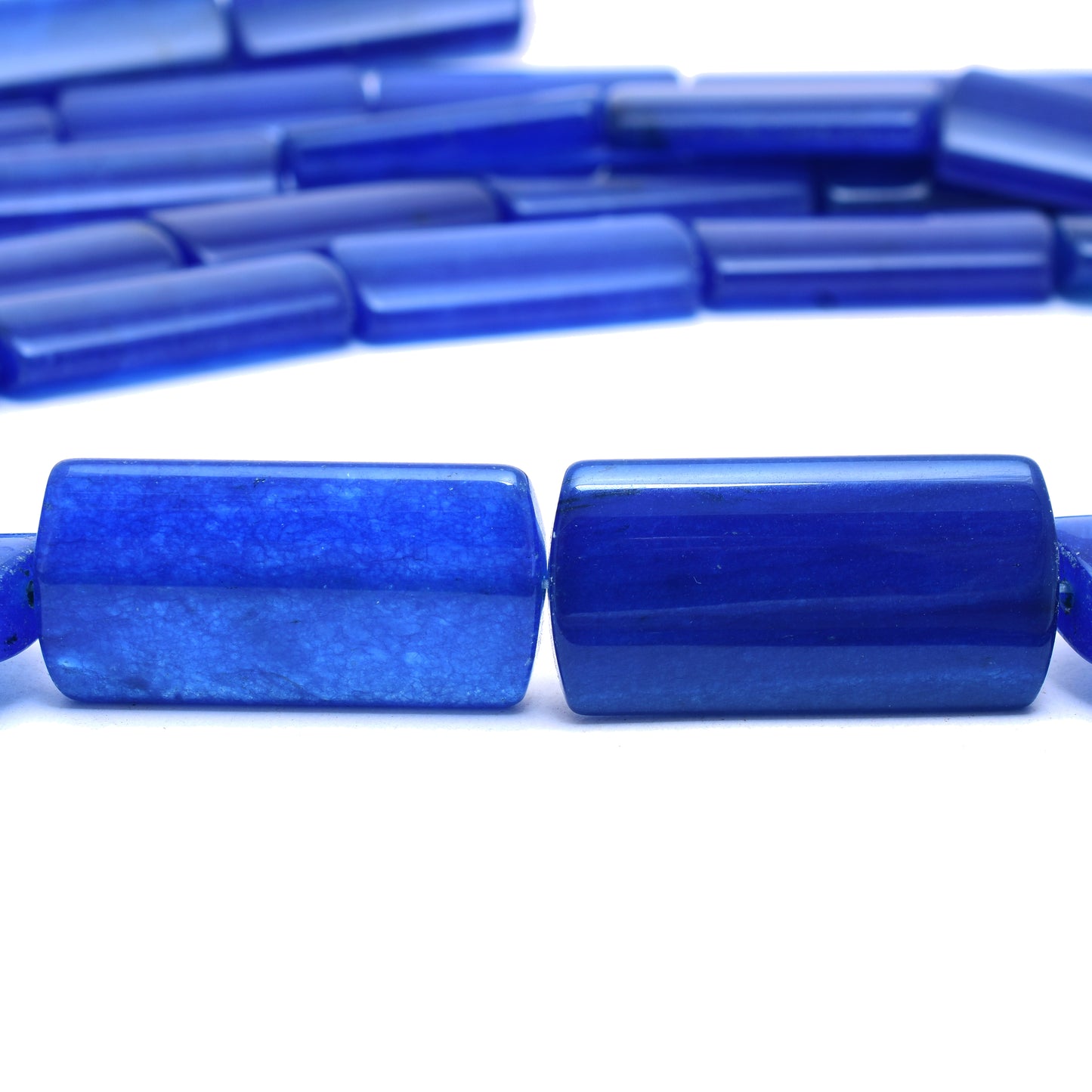 Kamal Gems | Dark-Blue Rectangular-Shaped Onyx Beads, 15"
