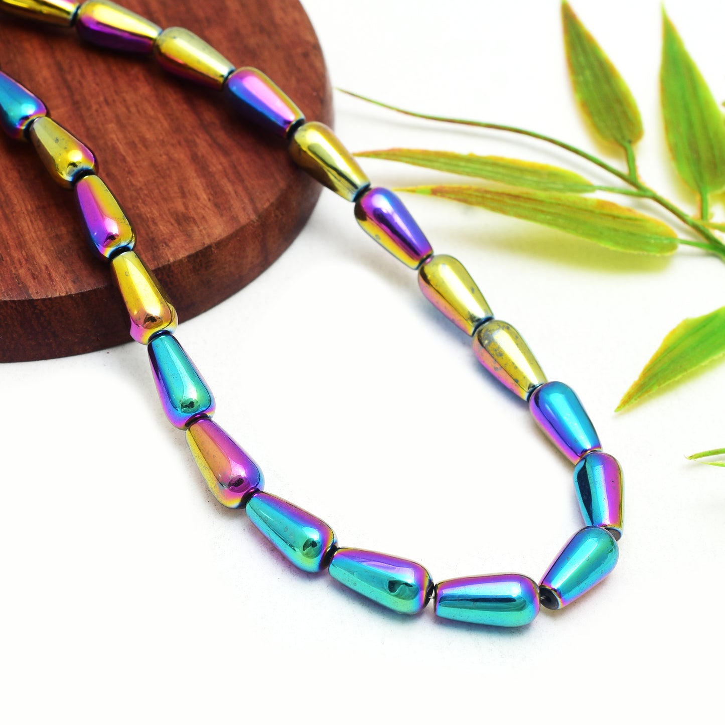 Kamal Gems | Drop-Shaped Hematite Beads Strand