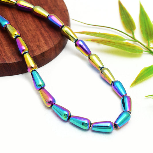 Kamal Gems | Drop-Shaped Hematite Beads Strand
