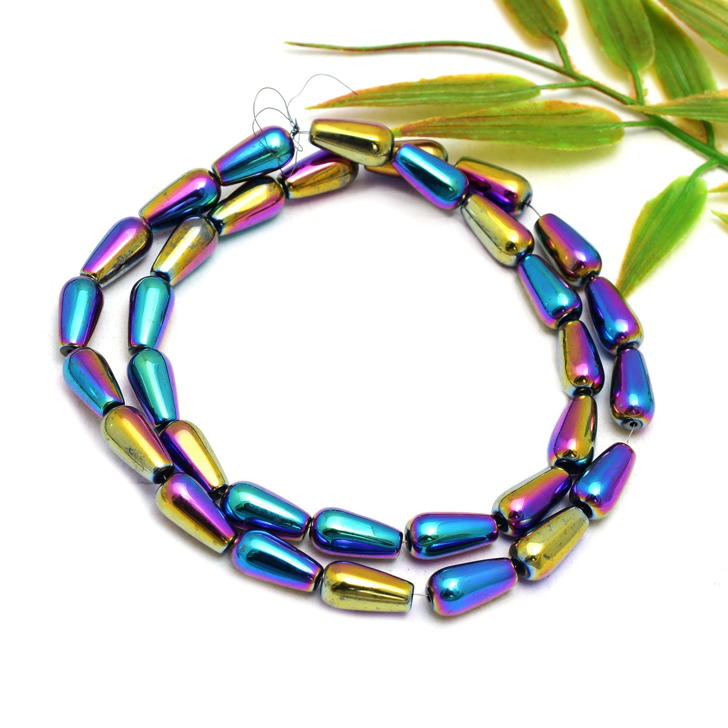 Kamal Gems | Drop-Shaped Hematite Beads Strand