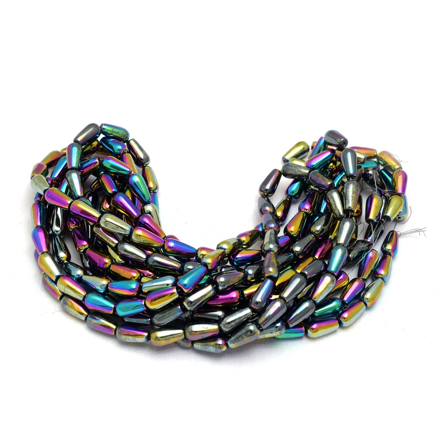 Kamal Gems | Drop-Shaped Hematite Beads Strand
