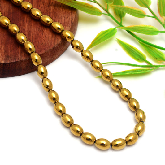 Kamal Gems | Barrel-Shaped Hematite Beads Strand, 15"