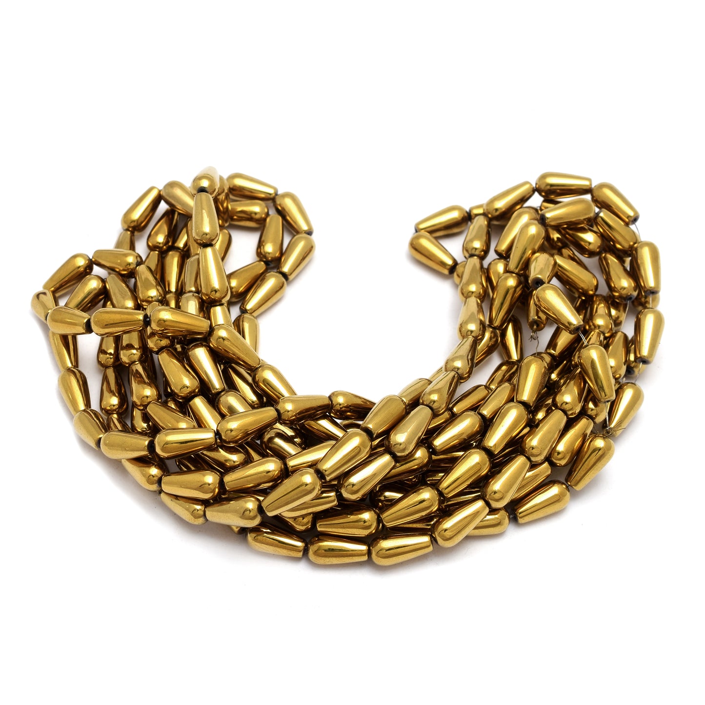 Kamal Gems | Drop-Shaped Hematite Beads Strand
