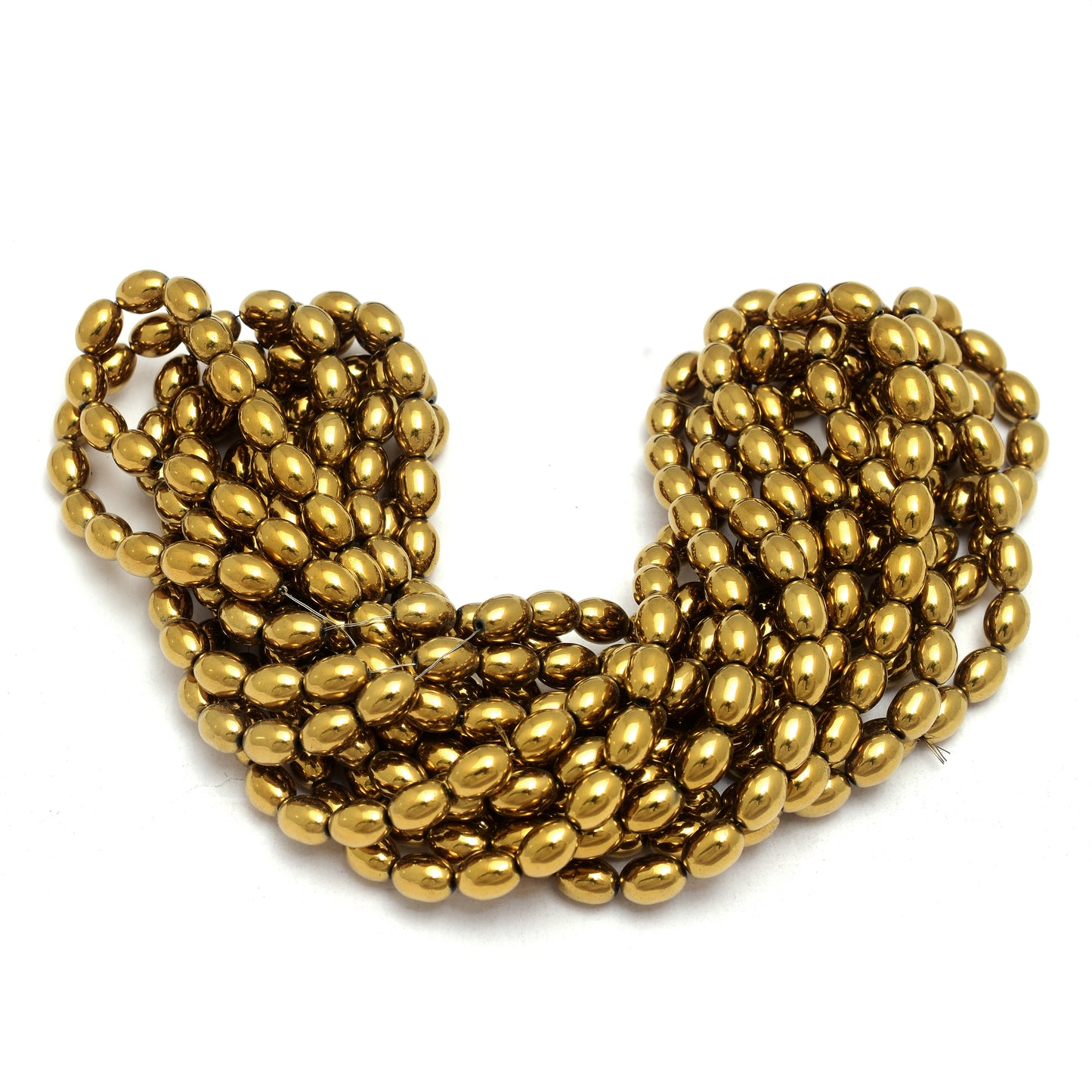 Kamal Gems | Barrel-Shaped Hematite Beads Strand, 15"