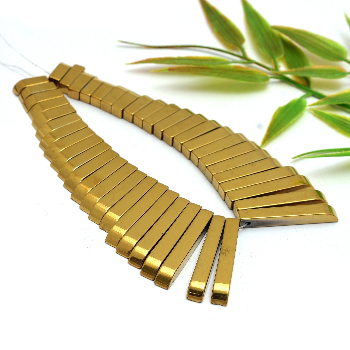 Kamal Gems | Graduation Pendant-Shaped Necklace Hematite Beads Strand