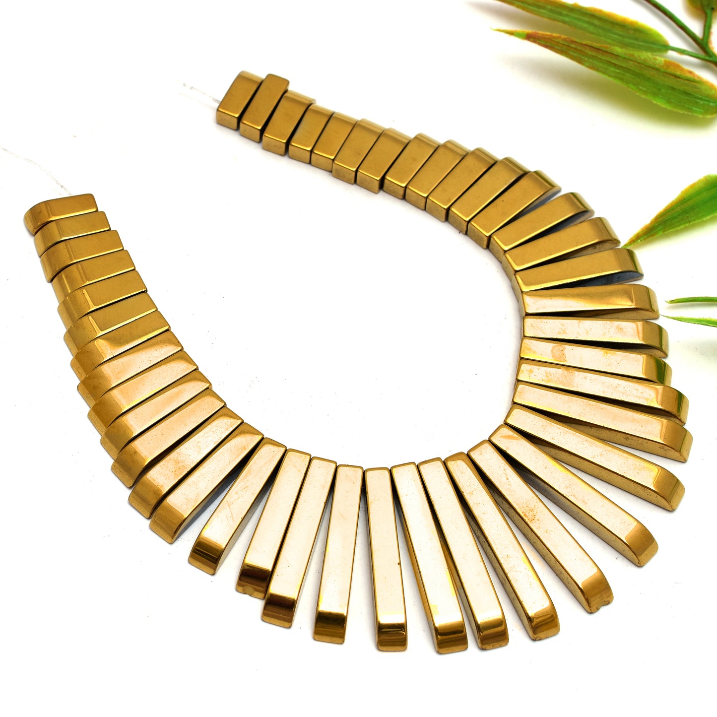 Kamal Gems | Graduation Pendant-Shaped Necklace Hematite Beads Strand