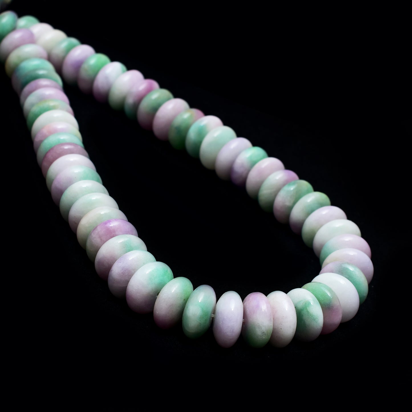 Kamal Gems | Purple-Green Rondelle Beads, 15"