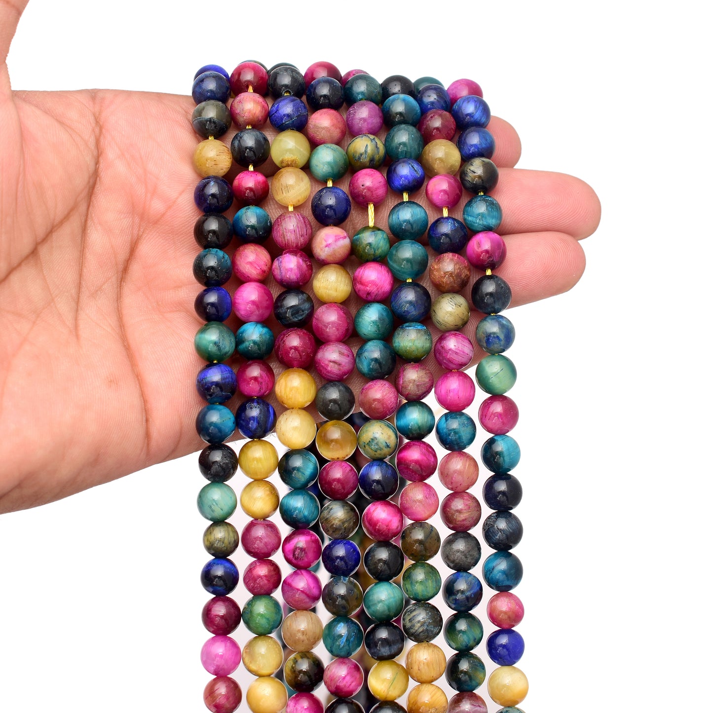 Kamal Gems | Star Tiger Eye Gemstone Bead Strand, 15"