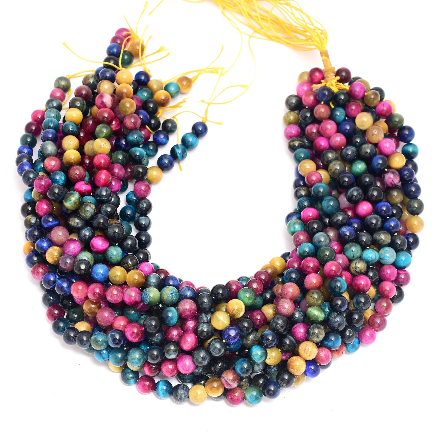 Kamal Gems | Star Tiger Eye Gemstone Bead Strand, 15"