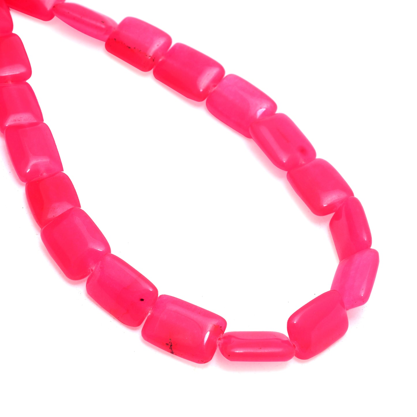 Kamal Gems | Neon Pink Rectangular-Shaped Onyx Beads, 15"