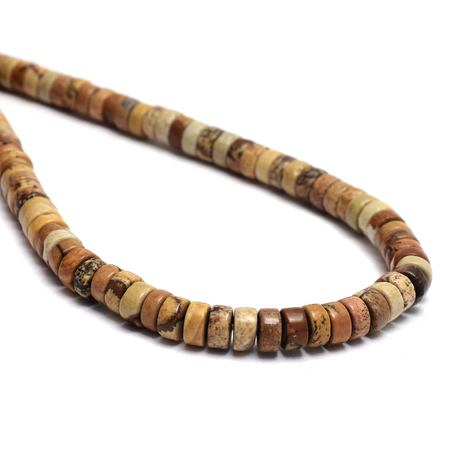 Kamal Gems | Picture Jasper Tyree-Shaped Gemstone Beads Strand, 15"