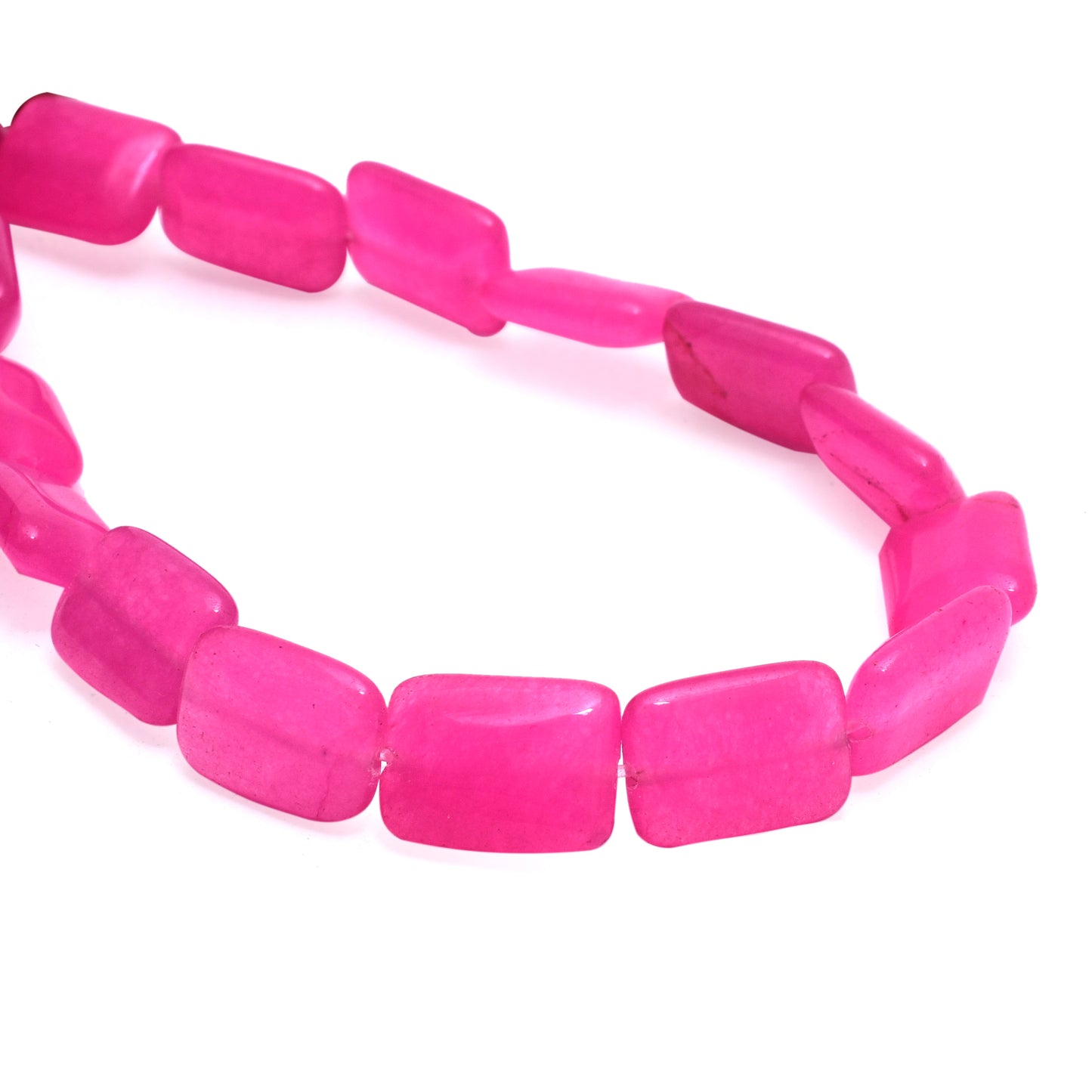 Kamal Gems | Pink Rectangular-Shaped Onyx Beads, 15"