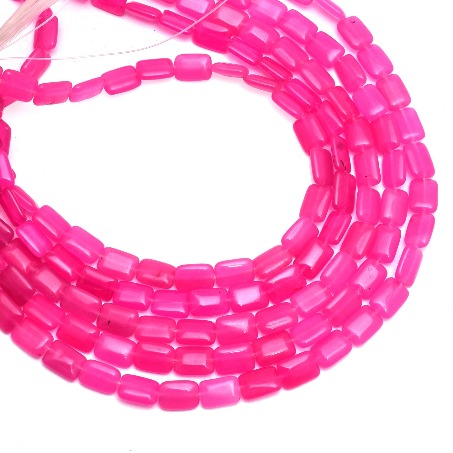 Kamal Gems | Pink Rectangular-Shaped Onyx Beads, 15"