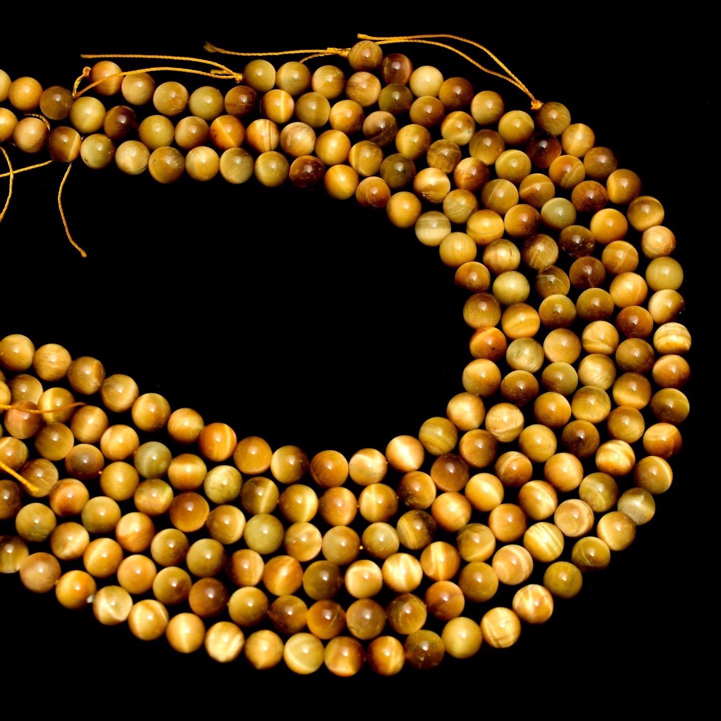 Kamal Gems | Star Tiger Eye Gemstone Bead Strand, 15"