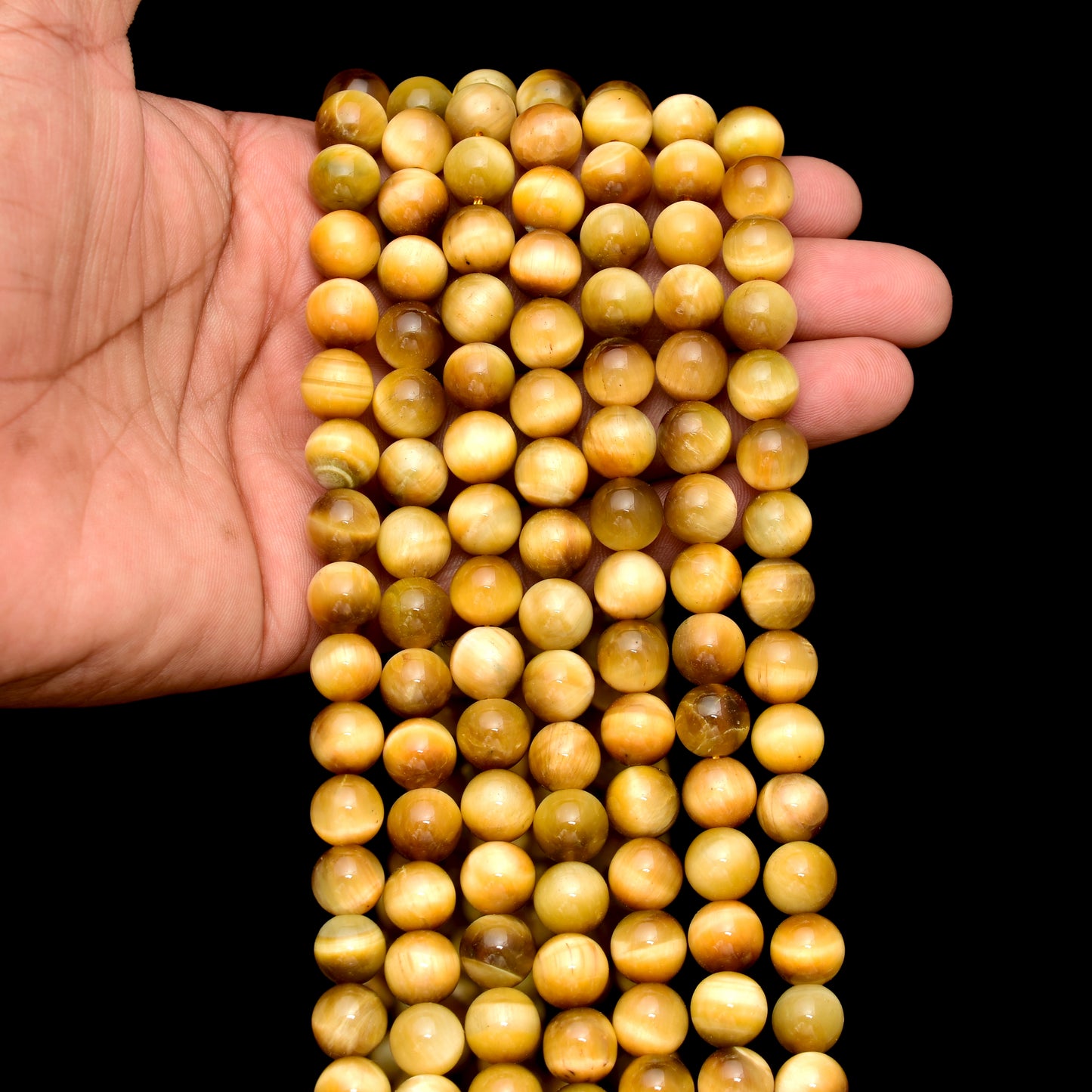 Kamal Gems | Star Tiger Eye Gemstone Bead Strand, 15"