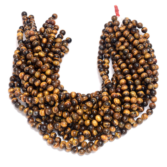 Kamal Gems | Tiger Eye Gemstone Bead Strand, 15"